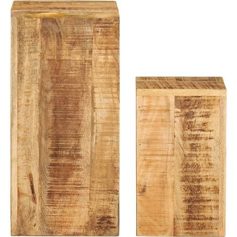 Lot de 2 Tables d'appoint et bout de canapé - Tables Café Bois de manguier solide BV124525 - BonneVie (1/5)