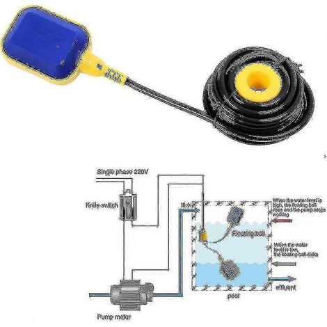 Interrupteur à flotteur avec câble de 4 m, 220 V 10 A, contrôleur de niveau d'eau automatique pour pompe de réservoir