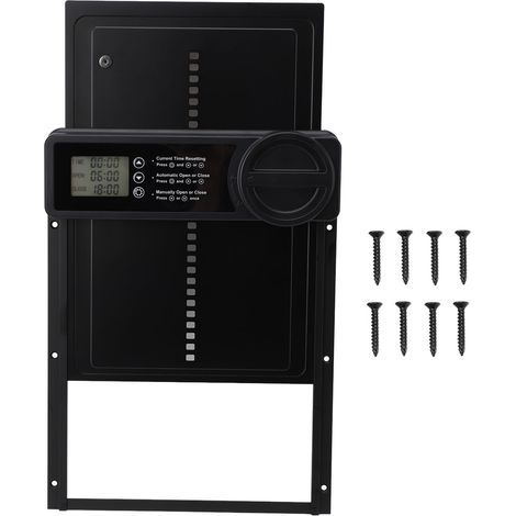 Automatic chicken coop door with electric timer, IPX45 waterproof, made of aluminum alloy, automatic opening (1/5)