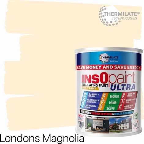 InsOpaint ULTRA - 9 IN1 Interior & Exterior Paint- Insulating & Energy Saving Interior Walls & Ceilings - London's Magnolia - 1L