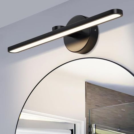 Éclairage LED pour salle de bain, applique murale de 50 cm, 14 W, 3000 K, noir mat, IP44, lampe pour miroir de maquillage (1/4)