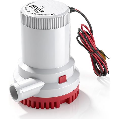 Pompe de Cale 12V 2000GPH, Pompe Électrique Submersible Manuelle 29mm