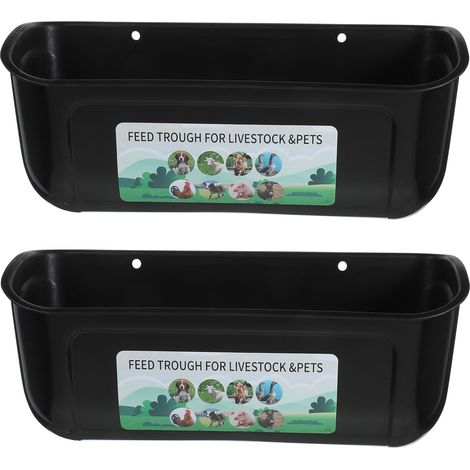 Lot De 2 Mangeoires Automatiques pour Poulets Capacité pour Volailles Moutons Chèvres Installation Facile