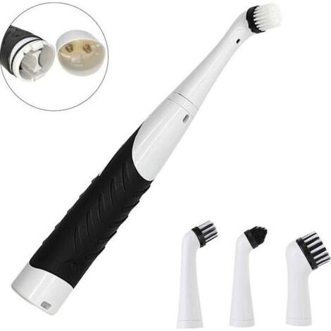 Électrique Oberflächenbürste sans fil, à piles, plusieurs accessoires,Nettoyage de la Cuisine, salle de Bains,Blanc (1/5)
