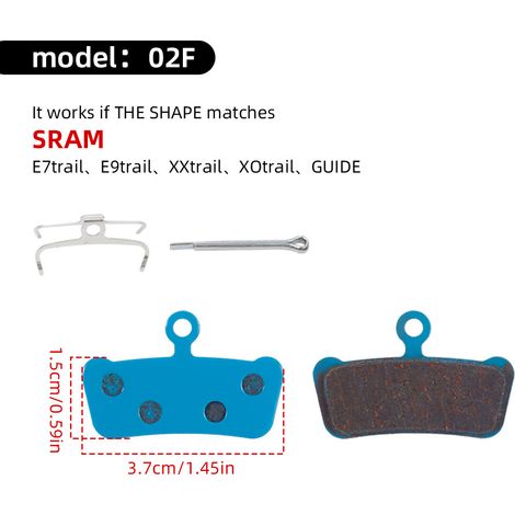 02F Plaquettes de frein pour vélo, plaquettes de frein à disque, plaquettes de frein hydrauliques, accessoires pour freins à disque BB5/BB7 (1/5)