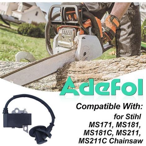 Module de bobine d'allumage pour tronçonneuse Stihl MS181 MS211 MS211C MS171 Pièces de rechange avec bougie d'allumage 1139 400 1307 (1/3)