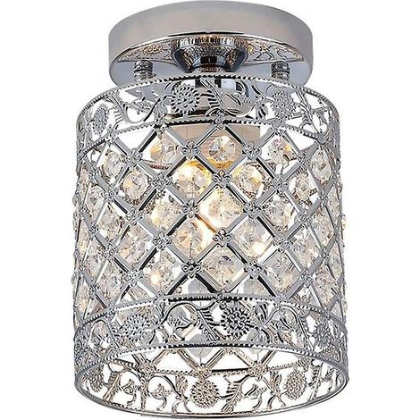Mini plafonnier moderne en cristal, style encastré, lustre en cristal, éclairage de plafond (1/5)