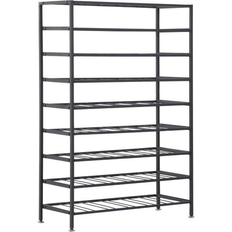 Étagère à vin rack pour bouteilles range-bouteilles capacité 54 bouteilles dim. 63L x 25l x 91H cm métal noir (1/5)