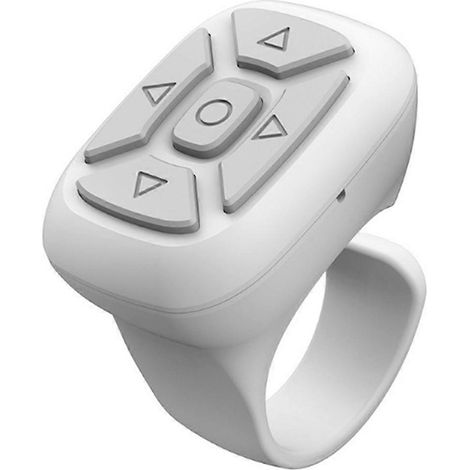 Télécommande Bluetooth sans fil pour téléphone portable, bague de contrôle pour selfies, blanche (1/5)