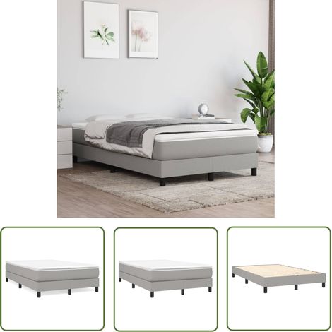 The Living Store Boxspringbett mit Matratze Hellgrau 120x200 cm Stoff - Boxspringbett - Doppelbett - Bettenrahmen - Matratze - Matratzenauflage (1/5)