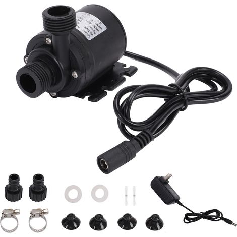 Pompe submersible 19 W, hauteur de refoulement 5 m, débit 800 l/h, moteur sans balais silencieux pour fontaines, piscines, aquariums, systèmes solaires et de circulation d'eau. Prise américaine. (1/5)