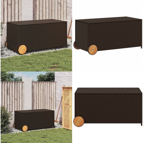 Gartentruhe mit Rollen Braun 190L Poly Rattan - Gartentruhe - Auflagenbox - Gartenmöbel - Outdoor Box - Lagerräume - Home & Living (1/5)
