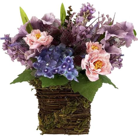 Panier - Couronne De Lavande - Pour Porte D'Entrée - Décoration Murale Intérieure Extérieure - 33 X 38 Cm - 1 Pièce (1/5)