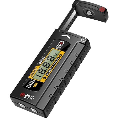 Universal Digital Battery Tester, Battery Tester with LCD Display, No Battery Required, Checker for AA, AAA, C, D, 9V Batteries, Button Batteries, 21700 16340 Li-ion Batteries (BT169) (1/5)