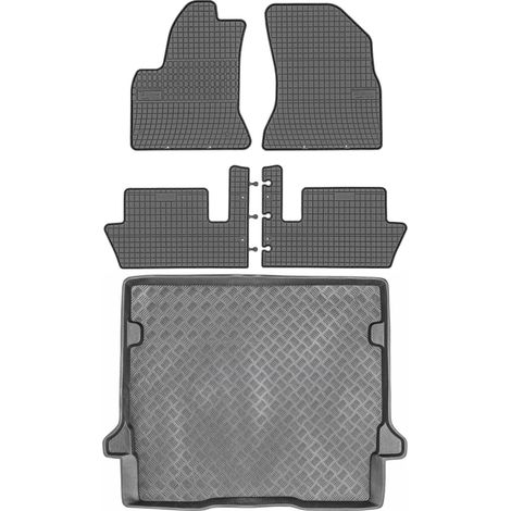 Juego de alfombrillas de goma para Citroën C4 Picasso I Minivan (2006-2013) + alfombrilla para el maletero. (1/5)
