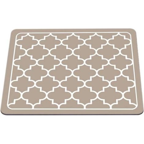 Tapis De Séchage Vaisselle - Absorbant Café Bar Cuisine - 50 X 30 Cm - Marron - 1 Pièce (1/4)