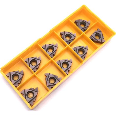 Lot de 10 inserts en carbure 16IR AG60 VP15TF - Outils de tournage CNC avec boîte de rangement pour semi-finition et finition en acier (1/5)