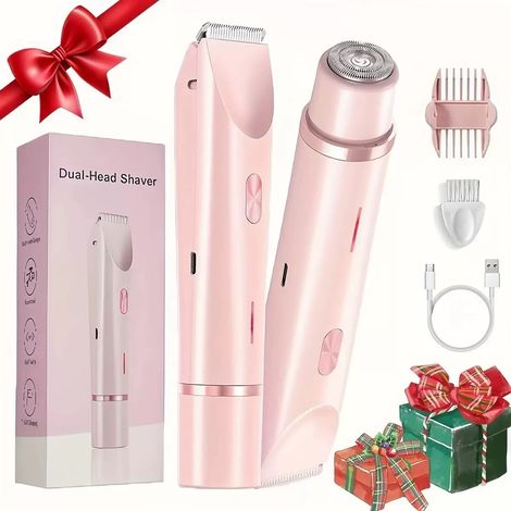 Rasoir électrique double tête 2 en 1 - appareil d'épilation lavable et rechargeable (1/5)
