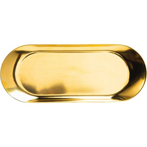 ovales Goldtablett für Kaffee Obst Kuchen Schmuck