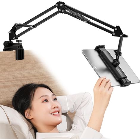 Tablet-Ständer fürs Bett, 360° drehbar, Aluminiumarm für iPad, iPhone, Mini, Pro, Air (1/5)