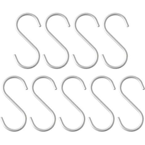 Lot de 9 crochets muraux en forme de S pour porte, porte-peignoirs, crochets de jardin et crochets utilitaires.-10.5x5cm-Silver