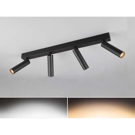 Moderner LED Deckenstrahler AMBALA dimmbar 4-flammig Schwarz, Breite 65cm