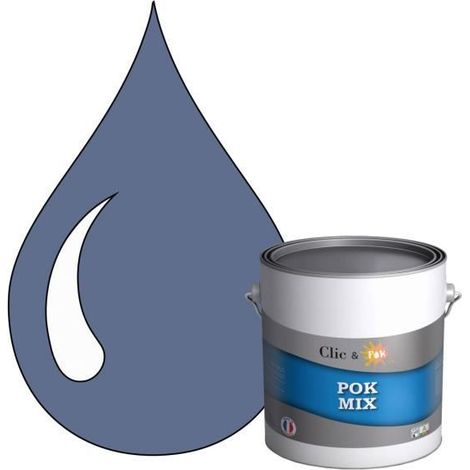 Peinture d'Accroche et Finition 2 en 1 - POK - POK MIX Bleu - Acrylique Satinée - 3L - RAL 5014 (1/4)