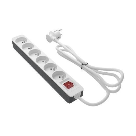 Bloc multiprise RS PRO 1.5m, 6 prises FR 2P+T, 250 V 16A, IP20 ( Prix pour 1 )