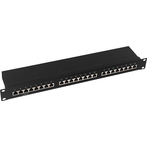 LogiLink NP0055 - Cat6 - S/UTP (STP) - Noir - Acier - ISO/IEC 11801 - TIA/EIA 568C.2 - 482,5 mm