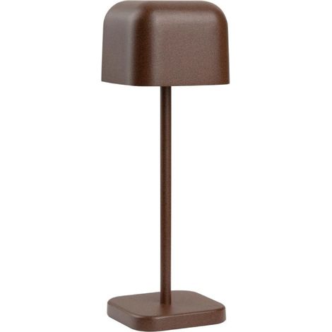 Lampe de table avec abat-jour carré Lucca marron 200mm - Ref HZ205 - Olympia (1/5)