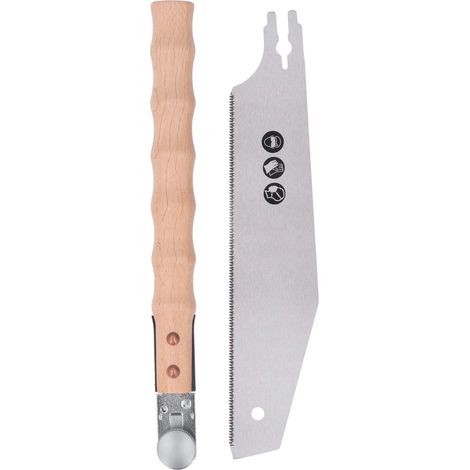 Scie à main un côté lame alliage SK5 manche bois outil sciage bois bricolage (1/5)