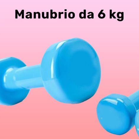 TRADE SHOP - Manubrio Singolo 6 Kg In Vinile Allenamento Esercizi Casa Palestra Workout Fit - (1/2)