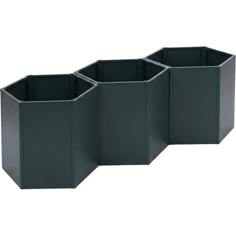 Lot de 3 jardinières sur pied HWC-P64, jardinières métalliques sur pied pour légumes/plantes, bacs à fleurs, pots de fle