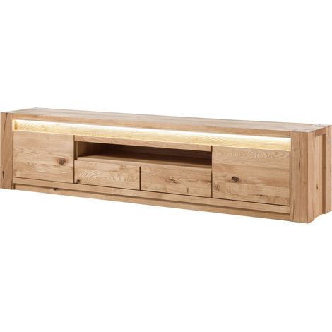TV-Board Wildeiche beige geölt 223x40x53 (BxTxH) montiert KENT 232 (1/4)