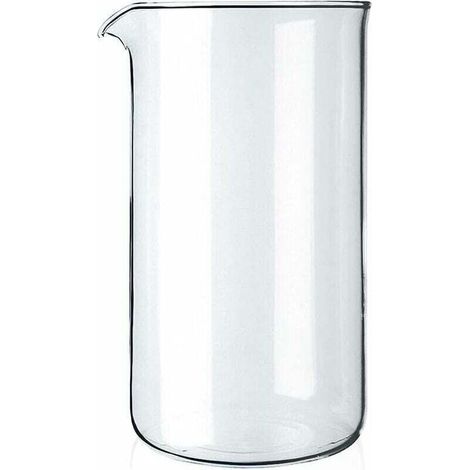 Verre à piston de rechange 8 tasses, transparent, 1 litre - diamètre 10 cm, (1/3)