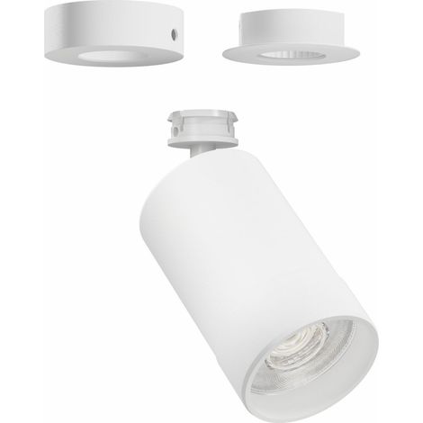 Faretto LED Orientabile Crown Base 25W Bianco Opaco - Fascio 24º/60º Regolabile, Switch CCT 2700K/3200K/4000K, CRI90 - Beneito & Faure (1/4)