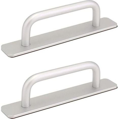 2 Pièces Poignée de Porte de Grange Coulissante, Traction de Poignée de Porte Coulissante avec Plaque Acier Inox pour Portes de Grange Armoire Placard - 160MM (1/5)