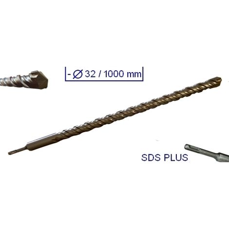 Punta gigante a doppia elica attacco SDS Plus 1000x32mm (1/2)