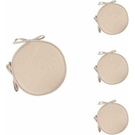 Pack de de 4 Rond Coussin de Siège Coussins de Chaise Rond Galettes , XU,de Chaise Coussin pour Salle à Manger Jardin Maison Bureau Cuisine(beige) - KZQ (1/4)