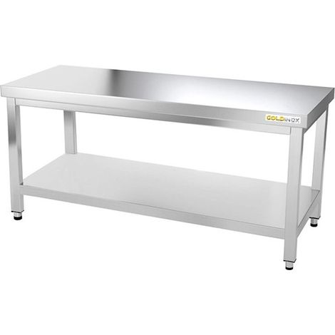 Table de travail en inox soubassement 1800 x 700 mm PREMIUM - GOLDINOX (1/4)