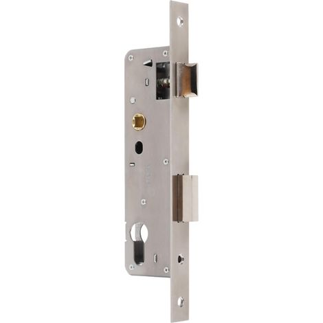 Serrure à cadre tubulaire et encastrable en aluminium, pour porte d'entrée et portail de jardin (distance au canon 35 mm) (1/5)