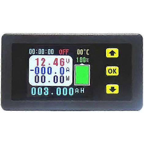 Voltmètre-ampèremètre VA7510S et ampèremètre CC 100 A 6-75 V / 0-120 V, moniteur simple de charge et de décharge de batterie WHBYV (1/4)