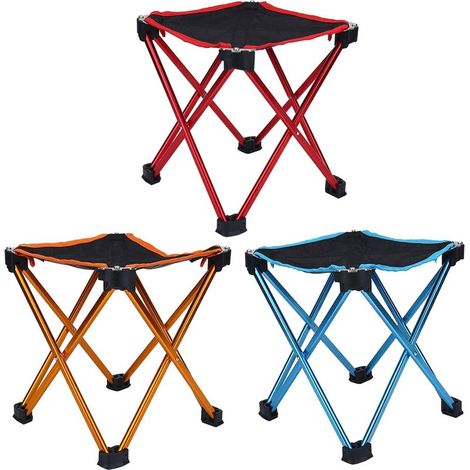 Tabouret pliant portable Chaise de pêche en alliage d'aluminium Siège de camping en plein air,Chaise de pêche portable,Tabouret pliant Argent