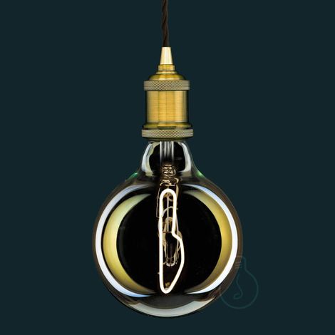 Ampoule Led dimmable, filament COUTEAU, éclairage chaud 2700K, verre ambré type globe, E27, 4W (1/5)
