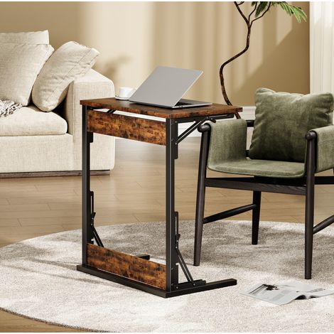 Table basse C pliable 60 x 37 x 71 cm métal brun HAVRYA (1/5)