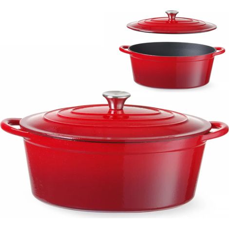 Olla de hierro fundido esmaltado 6,88 l roja - Hendi 626825 (1/4)