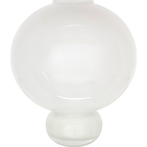 Vase blanc en verre au design arrondi - blanc (1/2)