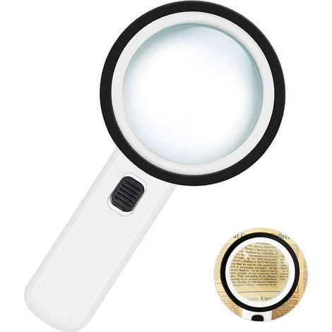 Lot de 30 loupes à main à double verre haute puissance avec éclairage LED, grossissement 30X, lentilles en verre optique (1/5)