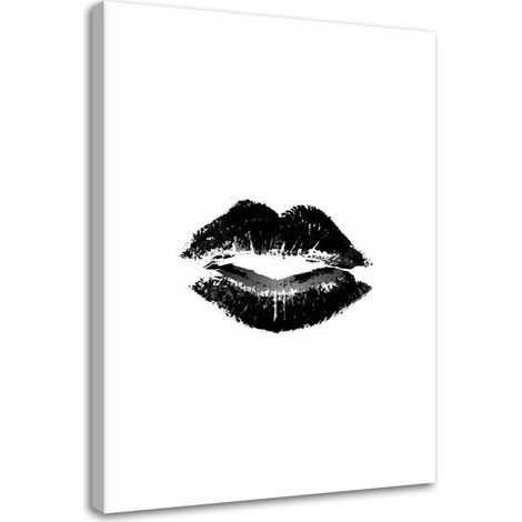 Tableau sur toile Lèvres Femme Noir & Blanc 40x60 (1/5)