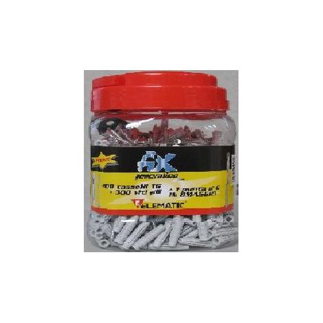 Box t6 scatola 300 tasselli tassello 6 mm 6x30 con vite elematic barattolo